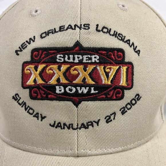 NFL Super Bowl XXXVI New Orleans Louisiana Patriots vs Rams SnapBack Cap Hat OSF - Picture 4 of 12